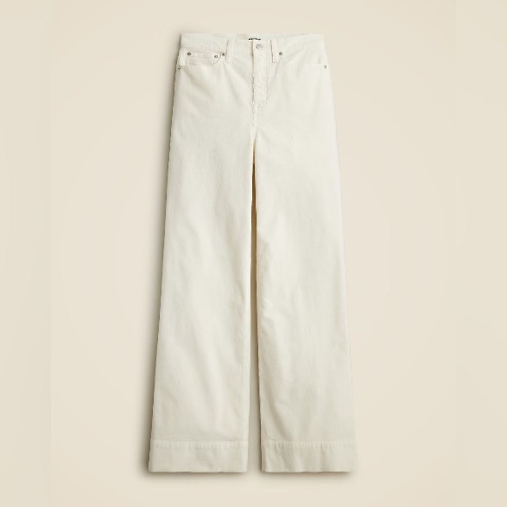 J. Crew Women’s Wide-leg Corduroy Trouser Size 31  Like New Cream Color #BT922